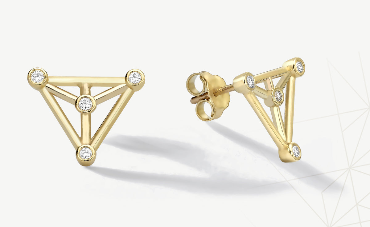 annoor triangle-shaped diamond earrings