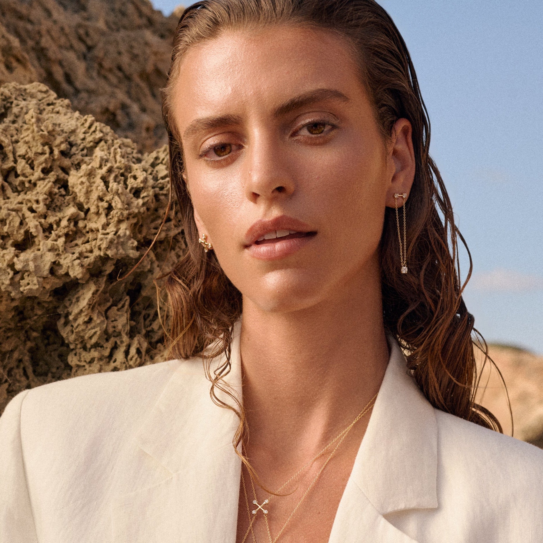 Align Your Flow Large Diamond Earrings