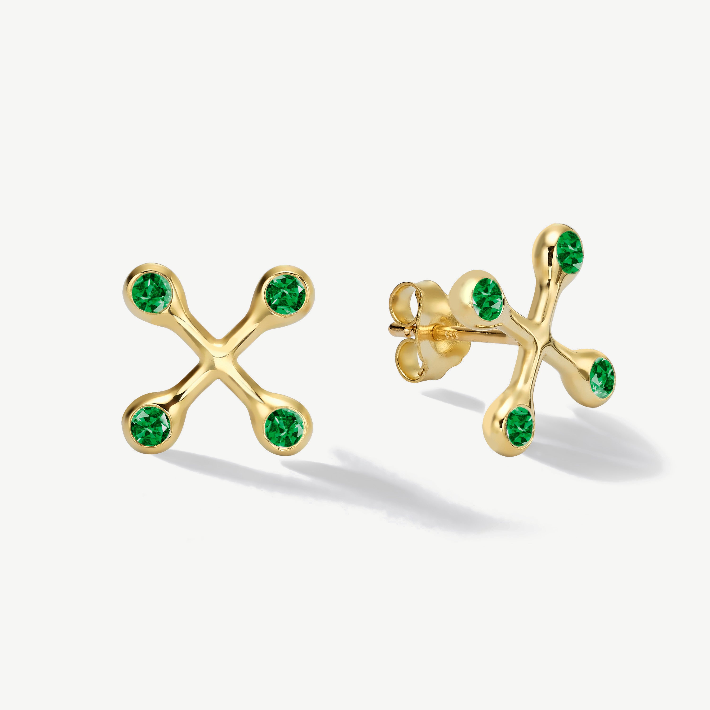 Align Your Flow Emerald Earrings