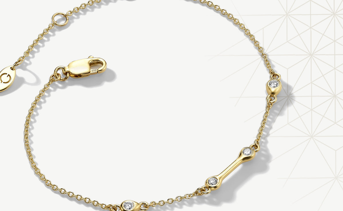 ANNOORY gold diamond geometric bracelet
