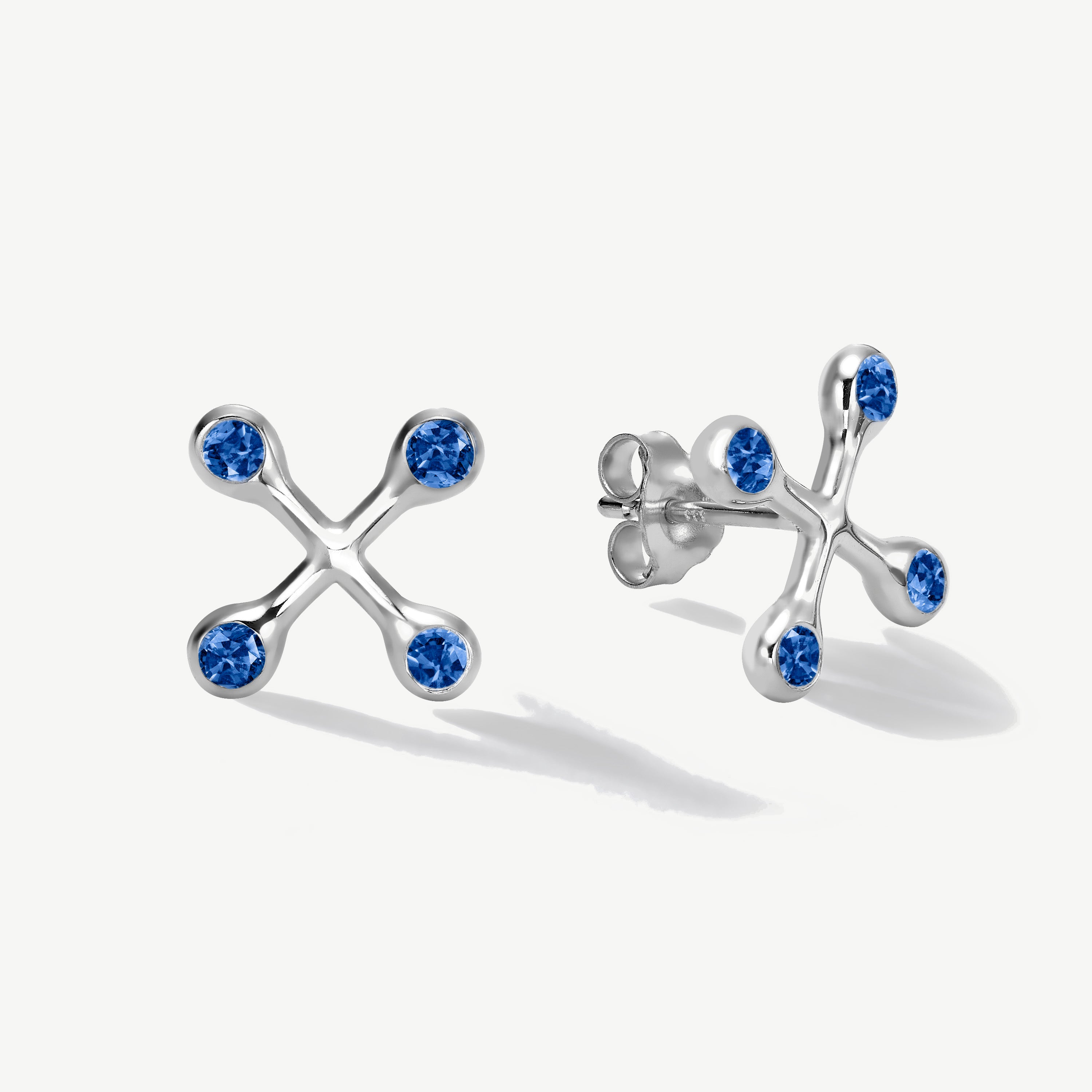 Align Your Flow Small Blue Sapphire Earrings