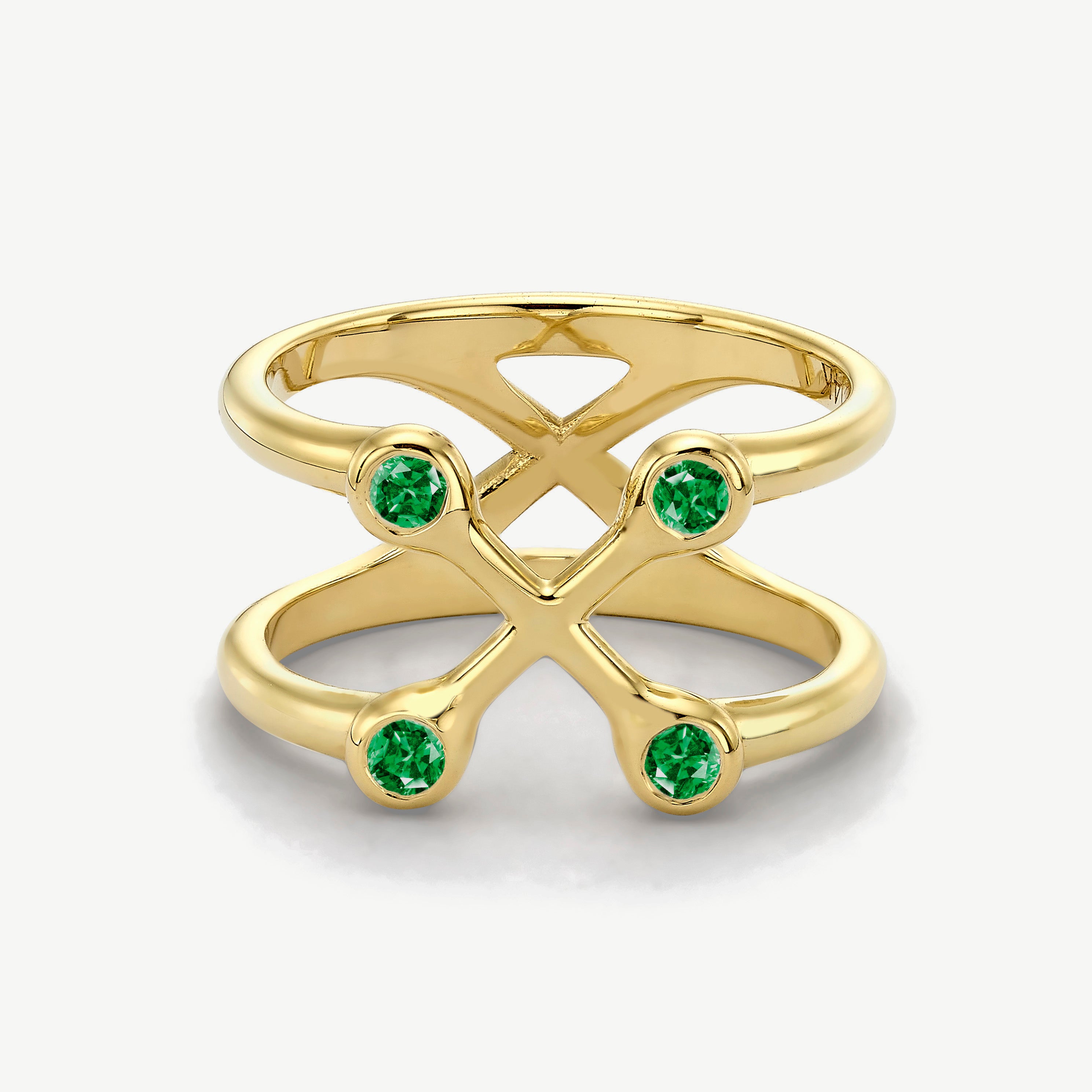 Sacred Balance Emerald Pinky Ring